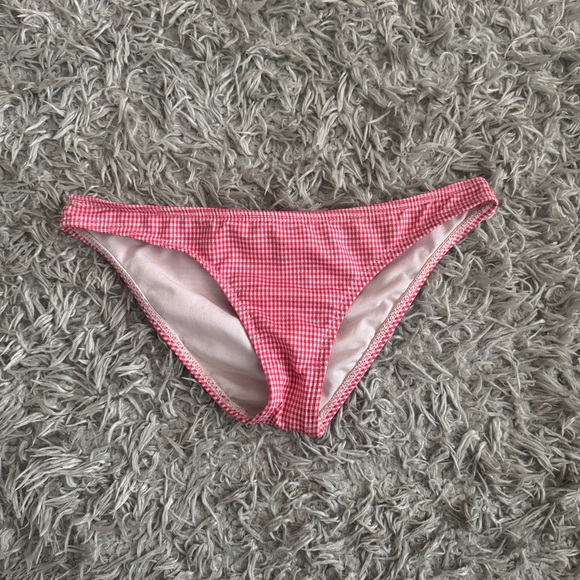 Guess Pink & White Gingham Halter Bikini Top & Bottom Set - Picture 7 of 12